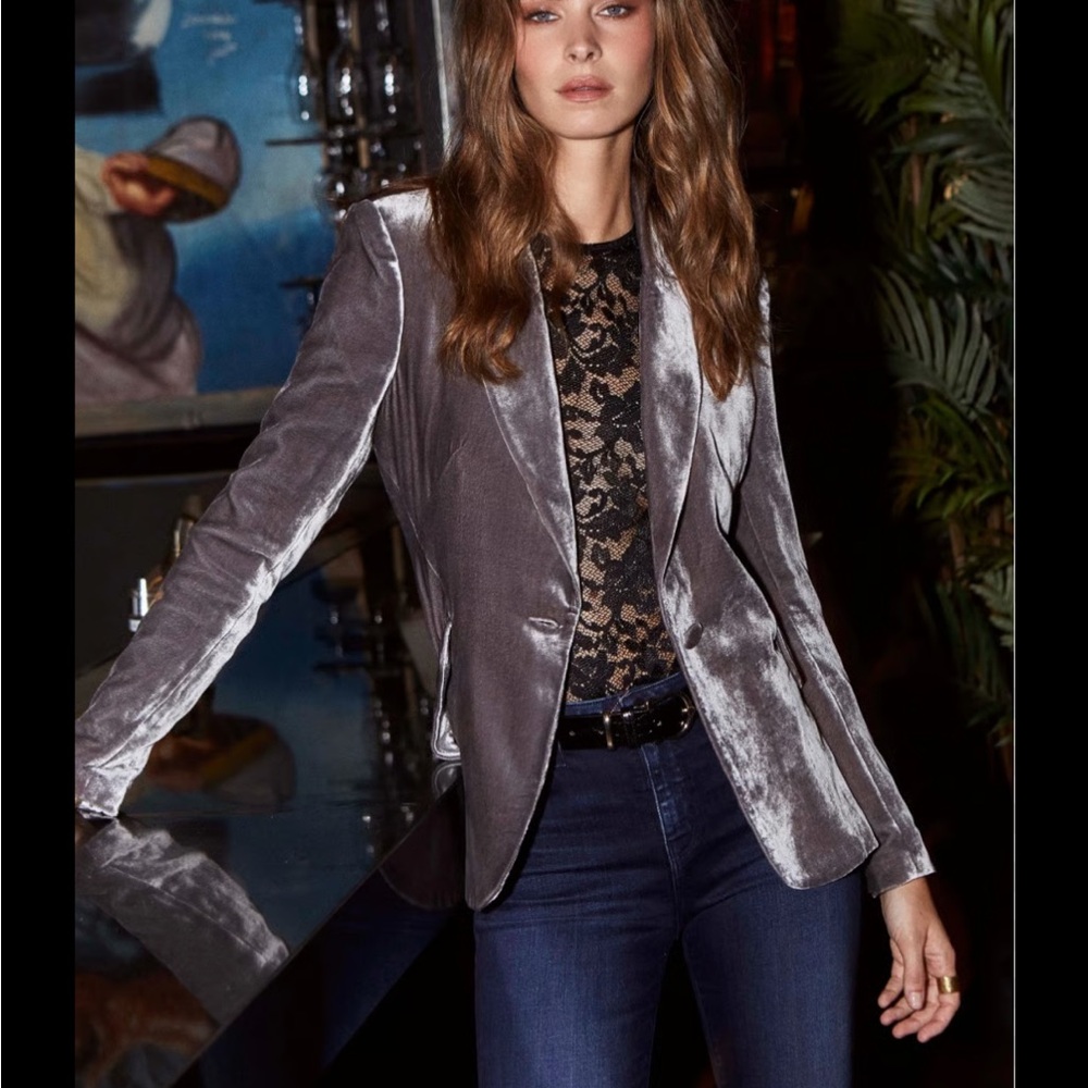 L’AGENCE Gray Velvet Women's Blazer size 4 NWOT